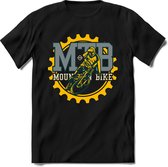 Mountainbike Gear | TSK Studio Mountainbike kleding Sport T-Shirt | Lichtblauw - Geel | Heren / Dames | Perfect MTB Verjaardag Cadeau Shirt Maat XXL
