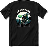Adventure | TSK Studio Mountainbike kleding Sport T-Shirt | Blauw | Heren / Dames | Perfect MTB Verjaardag Cadeau Shirt Maat M