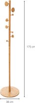 Wooners® Staande Kapstok Bamboe met 8 Haken - 175 cm - Hout - Beige