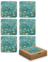 Onderzetters kurk Van Gogh Almond Blossom doosje a 6 stuks - kerst cadeau tip