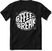Coffee break | Koffie Kado T-Shirt Heren - Dames | Perfect Verjaardag Cadeau Shirt | Grappige Spreuken - Zinnen - Teksten | Maat XXL