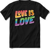 Love is love | Pride T-Shirt Heren - Dames - Unisex | LHBTI / LGBT / Gay / Homo / Lesbi |Cadeau Shirt | Grappige Love is Love Spreuken - Zinnen - Teksten Maat 3XL