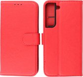 Samsung Galaxy S22 Hoesje - Book Case Telefoonhoesje - Kaarthouder Portemonnee Hoesje - Wallet Cases - Rood