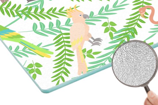 Planche à découper en Verres - 28x20 - Jungle - Vogel - Motifs - Planches à découper en Glas
