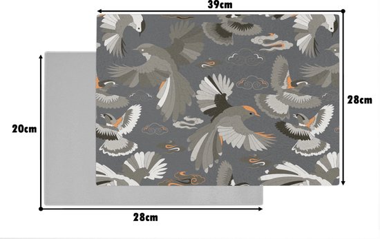 Planche à découper en Verres - 39x28 - Vogel - Motif - Nuages - Planches à découper en Glas