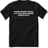 koffie vrienden T-Shirt Heren / Dames - Perfect koffie ochtend Shirt cadeau - koffiebonen spreuken teksten en grappige zinnen Maat L