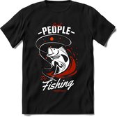 Cool people do fishing | vissen outdoor T-Shirt Heren / dames | hengelsport cadeau Shirt - grappige Spreuken, Zinnen en Teksten Maat S