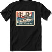 Fishing place| vissen outdoor T-Shirt Heren / dames | hengelsport cadeau Shirt - grappige Spreuken, Zinnen en Teksten Maat L