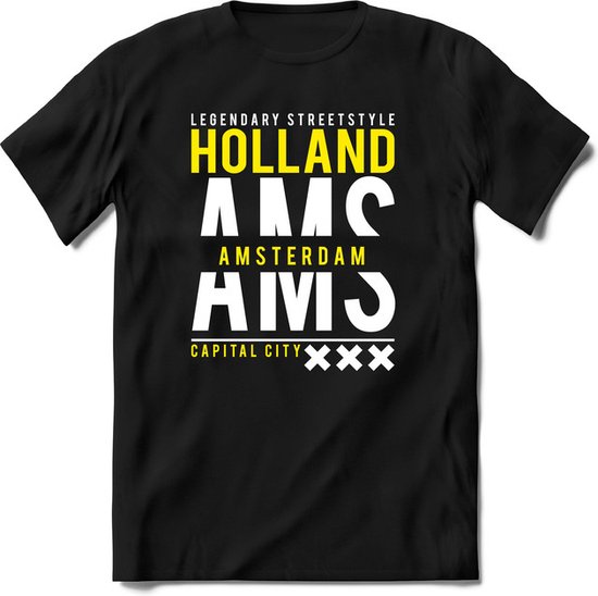 Amsterdam - Holland | TSK Original & vintage | T-Shirt Heren - Dames | Geel | Perfect Cadeau Shirt | Grappige Spreuken - Zinnen - Teksten | Maat S