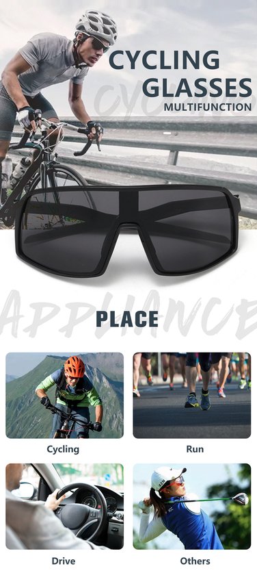 Garpex® Fietsbril - Sportbril - Polaroid Zonnebril - Zonnebril - Racefiets - Mountainbike - Motor - Zwart Frame Rode Lens - Garpex®