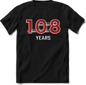 107 Years - Feest kado T-Shirt Heren / Dames - Rood / Grijs - Perfect Verjaardag Cadeau Shirt - grappige Spreuken, Zinnen en Teksten. Maat 3XL