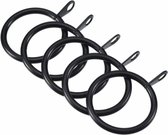 FSW-Products - 6 Stuks - Gordijnringen - 3cm dia - Metaal - Douchegordijn - Ringen voor Gordijnen - Ring - Gordijnhaken - Haken - Gordijn - RVS - Douchegordijnringen - Zwart