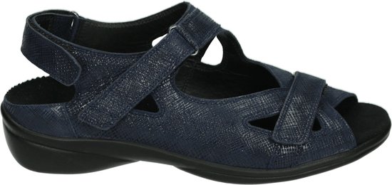 Durea 7258 H - Volwassenen Platte sandalenDames Sandalen - Kleur: Blauw - Maat: 39