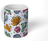 Mok - Koffiemok - Patronen - Cactus - Planten - Regenboog - Mokken - 350 ML - Beker - Koffiemokken - Theemok