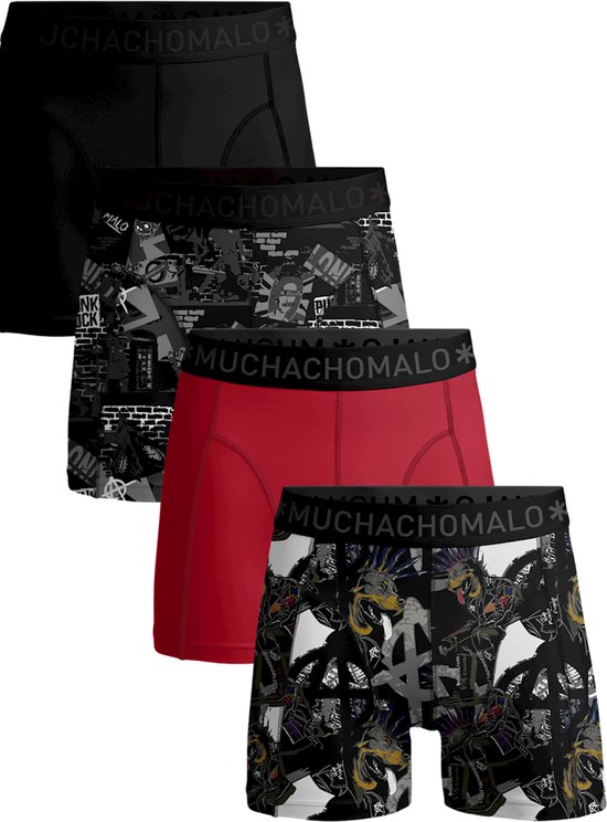 Muchachomalo-4-pack onderbroeken voor mannen-Elastisch Katoen-Boxershorts - Maat L