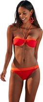 No Gossip Bandeau bikini met striksluiting Rood, oranje met borstkussen RED 36