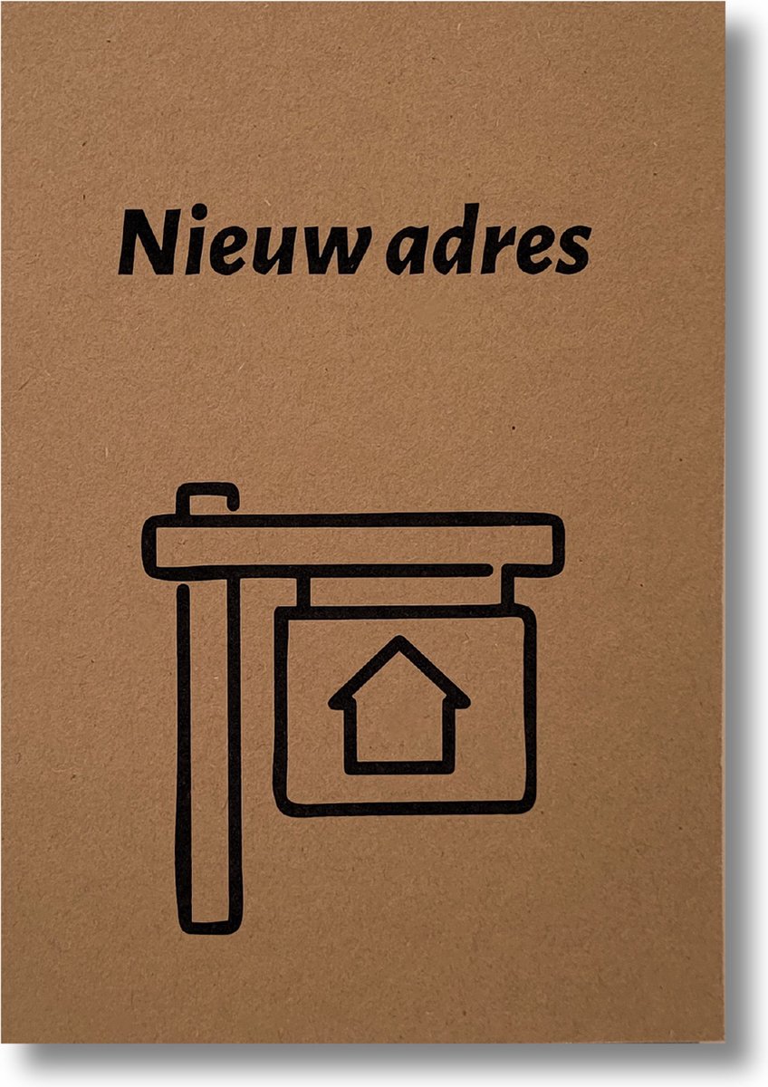 Verkocht | Verhuiskaarten - A6 - kraft - kaartenset - 12 stuks