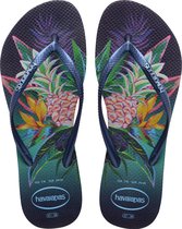 Havaianas Slim Tropical Dames Slippers - Navy Blue - Maat 35/36