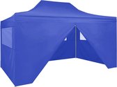 vidaXL Partytent met 4 zijwanden inklapbaar 3x4 m staal blauw