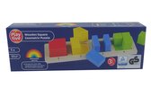 Playtive Geometrische Puzzle - Montessori speelgoed - Vierkant vormen - 11 Delig