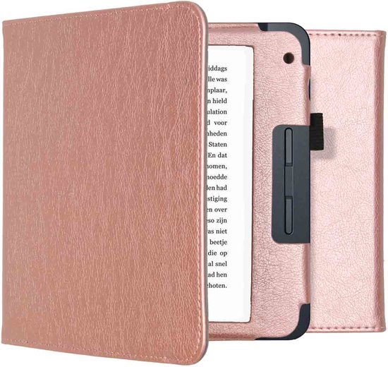 Hoesje geschikt voor Kobo Libra 2 E-reader - iMoshion Vegan Leather Bookcase - Ook geschikt voor Tolino Vision 6 - Rose Goud