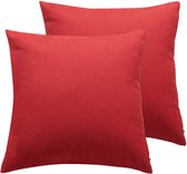 Kussenhoes - 30x50cm - Rood - 2 stuks -Waterafstotend - Polyester - Hotel - Buiten gebruik en binnen gebruik