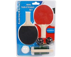 Gametime Tafeltennisset Mini 16 X 9 Cm Zwart/rood 4-delig