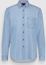 Twinlife Heren Chambray - Overhemden - Wasbaar - Ademend - Blauw - 2XL