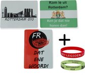 Rotterdam magneten groot formaat 3 stuks - Rotterdam souvenirs + 2 siliconen armbandjes