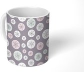 Mok - Koffiemok - Sneeuwvlokken - Patronen - Pastel - Stippen - Mokken - 350 ML - Beker - Koffiemokken - Theemok