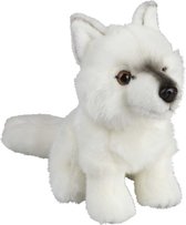 Pluche witte poolwolf knuffel 18 cm - Wolven pooldieren knuffels - Speelgoed voor kinderen