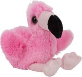 Pluche kleine flamingo knuffel van 13 cm - Kinderen speelgoed - Dieren knuffels cadeau - vogels