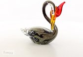 Glazen Zwaan - Glas - Murano stijl - Decoratie - Vogel - Kunst - Antiek - Vintage - Retro - 21x8x23 cm