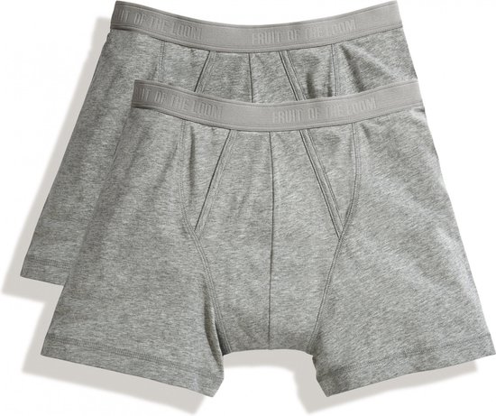 Fruit of the Loom classic boxer heren ondergoed katoen grijs 6-pack Maat XL - Ondergoed voor heren