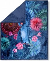 plaid Ofelia 160 x 130 cm polyester blauw/roze
