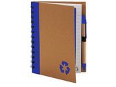 notitieboek 18 x 14 cm karton blauw/bruin 2-delig