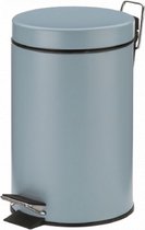 pedaalemmer Monaco 3 liter 26 x 17 cm staal lichtblauw