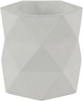 bloempot Rombo 13 x 13 x 12,5 cm klei wit
