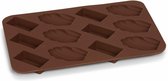 chocoladevorm 17 x 12 cm siliconen bruin 12 vaks