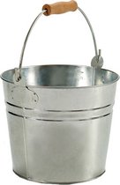 plantenbak 6 liter 22 x 17,5 cm zink/hout zilver