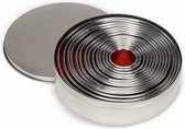 uitsteekvormen Cirkels 3,2 x 12,2 cm RVS zilver 14 stuks