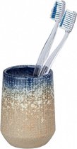 badkamerbeker Palace 10,5 cm keramiek bruin/blauw