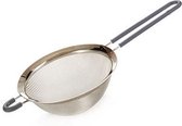 zeef Colander 8 cm staal/siliconen grijs/zilver