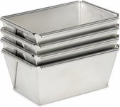 bakvormen-set brood 9 cm zilver 4-delig