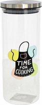 voorraadpot Time For Cooking 1250 ml transparant