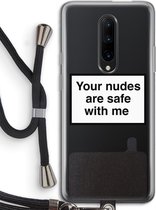Case Company® - OnePlus 7 Pro hoesje met Koord - Safe with me - Telefoonhoesje met Zwart Koord - Bescherming aan alle Kanten en Over de Schermrand