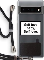 Case Company® - Google Pixel 6 Pro hoesje met Koord - Self love - Telefoonhoesje met Zwart Koord - Bescherming aan alle Kanten en Over de Schermrand