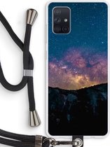 Case Company® - Samsung Galaxy A71 hoesje met Koord - Travel to space - Telefoonhoesje met Zwart Koord - Bescherming aan alle Kanten en Over de Schermrand