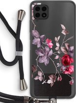 Case Company® - Samsung Galaxy A22 4G hoesje met Koord - Mooie bloemen - Telefoonhoesje met Zwart Koord - Bescherming aan alle Kanten en Over de Schermrand