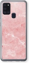 Case Company® - Samsung Galaxy A21s hoesje - Roze marmer - Soft Cover Telefoonhoesje - Bescherming aan alle Kanten en Schermrand